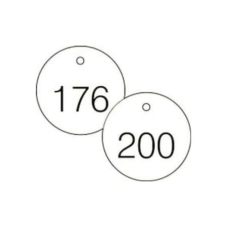 Accuform Engraved Numbered Tags, RP-Plastic, 0.075 in H x 3-7/8 in W, 25 PK TDG368WT